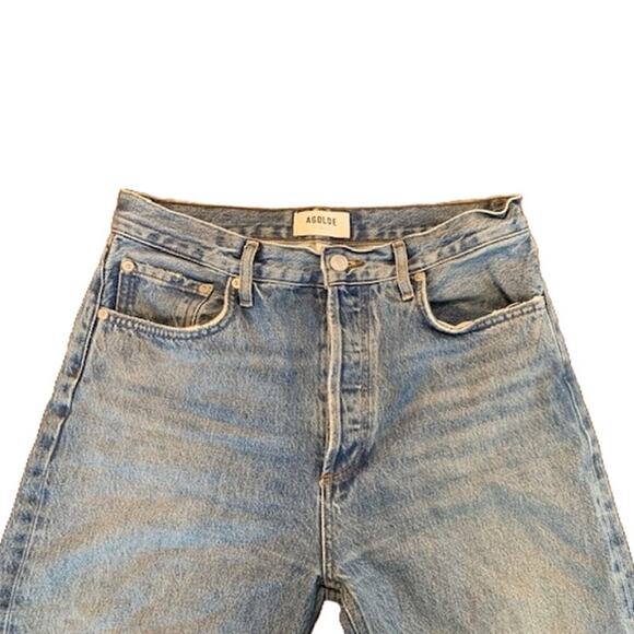 AGOLDE-High Rise Straight Leg Jeans-Classic Denim-100% Cotton-Blue-Women’s-28 - Picture 3 of 6